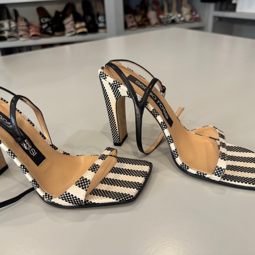 Sergio Rossi worn once single strap high heel sandals 37.5
